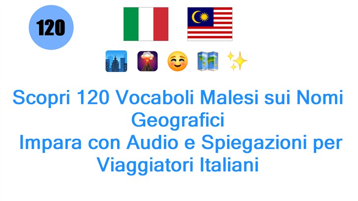 Scopri 120 Vocaboli Malesi sui Nomi Geografici: Impara con Audio e Spiegazioni per Viaggiatori Italiani
